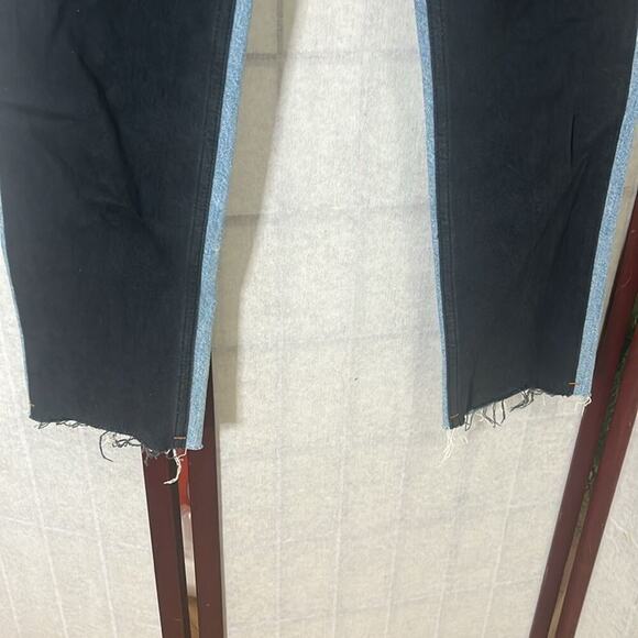 IRO STRAIGHT LEG HIGH RISE JEANS RAW TWO TONE HEM MADE IN ITALY SIZE 26 - Picture 3 of 10
